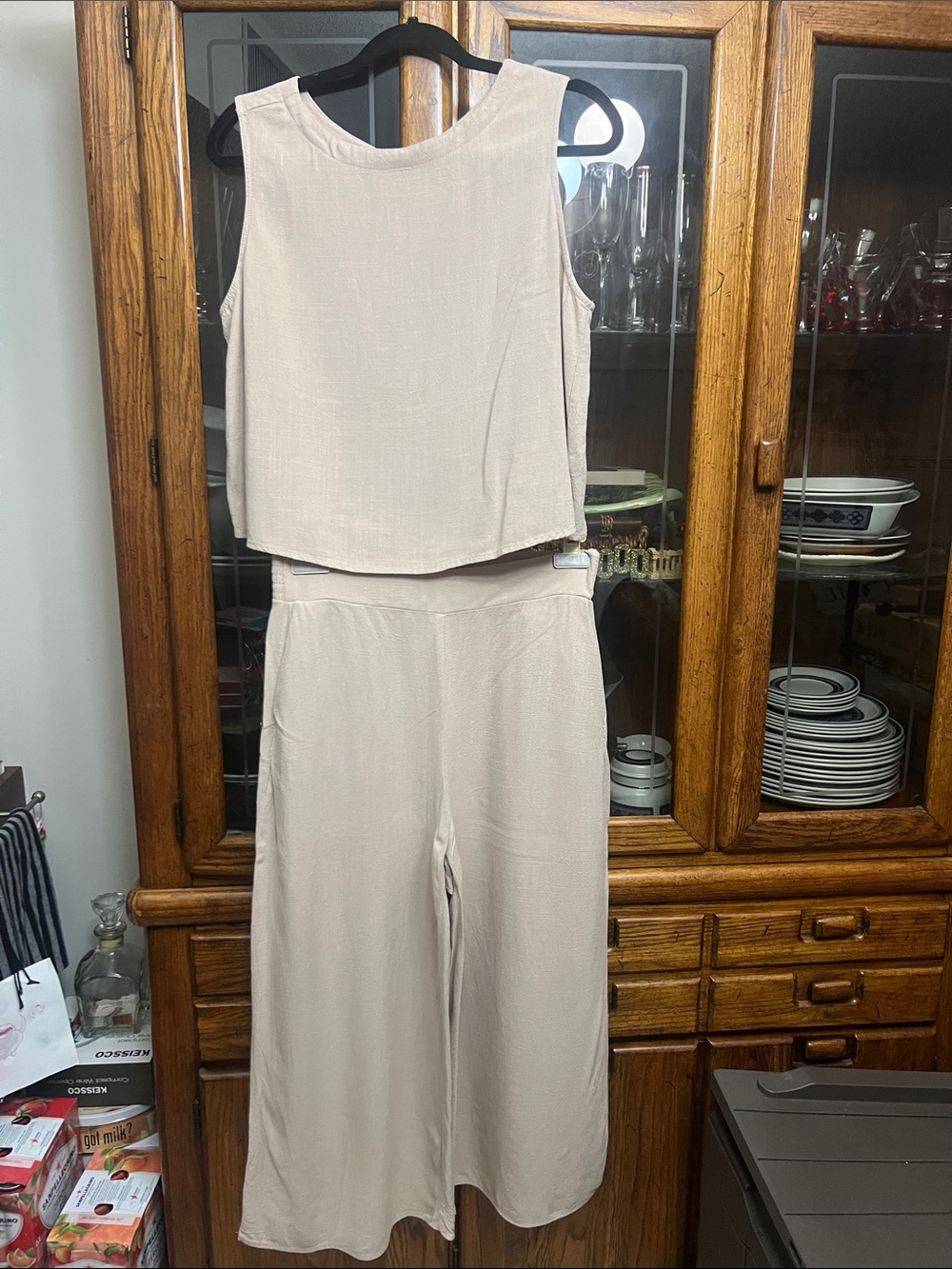 Anrabess Women's Sleeveless Top Wide-Leg set